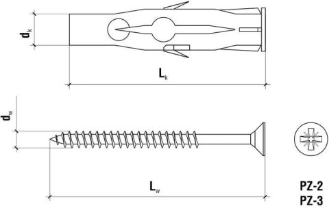 KOŁEK UNIWERSALNY RU-06045 6x35mm Z WKRĘTEM Z ŁBEM STOŻKOWYM 3,5x45mm 100szt. WKRĘT-MET KOŁEK UNIWERSALNY RU-06045 6x35mm Z WKRĘTEM Z ŁBEM STOŻKOWYM 3,5x45mm 100szt. WKRĘT-MET