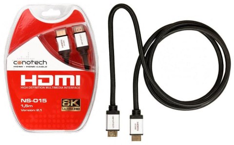 Kabel HDMI Conotech NS-015 8K ver. 2.1 - 1,5m CONOTECH Kabel HDMI Conotech NS-015 8K ver. 2.1 - 1,5m CONOTECH