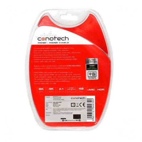 Kabel HDMI Conotech NS-015 8K ver. 2.1 - 1,5m CONOTECH Kabel HDMI Conotech NS-015 8K ver. 2.1 - 1,5m CONOTECH