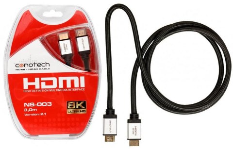 Kabel Hdmi Conotech NS-003 8K ver. 2.1 - 3m CONOTECH Kabel Hdmi Conotech NS-003 8K ver. 2.1 - 3m CONOTECH