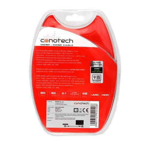 Kabel Hdmi Conotech NS-003 8K ver. 2.1 - 3m CONOTECH Kabel Hdmi Conotech NS-003 8K ver. 2.1 - 3m CONOTECH