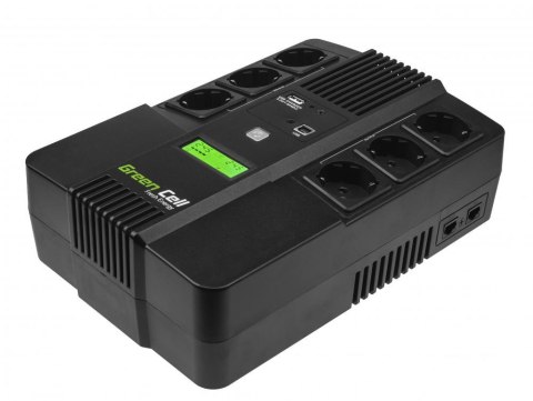 UPS ZASILACZ AWARYJNY Green Cell 600VA 360W AiO Z WYŚWIETLACZEM LCD UPS06 GREEN CELL UPS ZASILACZ AWARYJNY Green Cell 600VA 360W AiO Z WYŚWIETLACZEM LCD UPS06 GREEN CELL