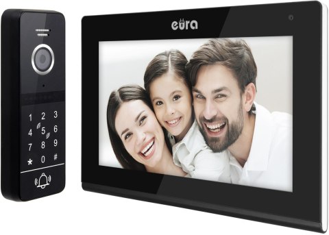 WIDEODOMOFON EURA VDP-97C5 czarny, lcd 7", wi-fi, czytnik zbliżeniowy, Tuya EURA WIDEODOMOFON EURA VDP-97C5 czarny, lcd 7", wi-fi, czytnik zbliżeniowy, Tuya EURA