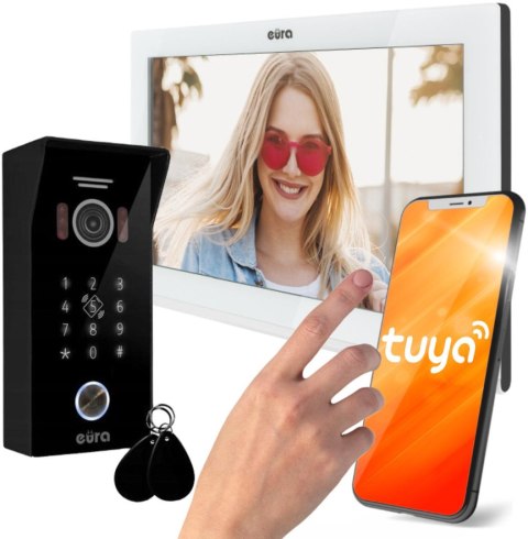 WIDEODOMOFON EURA VDP-99C5 biały, WiFi, RFID, TUYA EURA WIDEODOMOFON EURA VDP-99C5 biały, WiFi, RFID, TUYA EURA