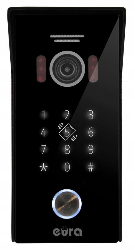 WIDEODOMOFON EURA VDP-99C5 czarny, WiFi, RFID, TUYA EURA WIDEODOMOFON EURA VDP-99C5 czarny, WiFi, RFID, TUYA EURA
