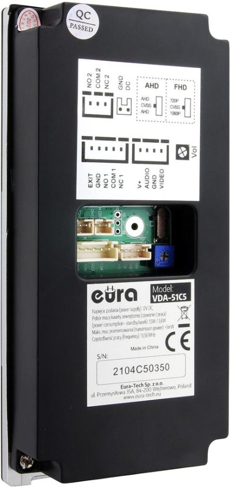 WIDEODOMOFON EURA VDP-99C5 czarny, WiFi, RFID, TUYA EURA WIDEODOMOFON EURA VDP-99C5 czarny, WiFi, RFID, TUYA EURA
