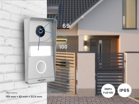 WIDEODOMOFON HIKVISION DS-KIS101-P/Surface 2-ŻYŁOWY HIKVISION WIDEODOMOFON HIKVISION DS-KIS101-P/Surface 2-ŻYŁOWY HIKVISION