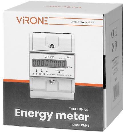 Wskaźnik zużycia energii 3 fazowy Virone EM-3 VIRONE Wskaźnik zużycia energii 3 fazowy Virone EM-3 VIRONE