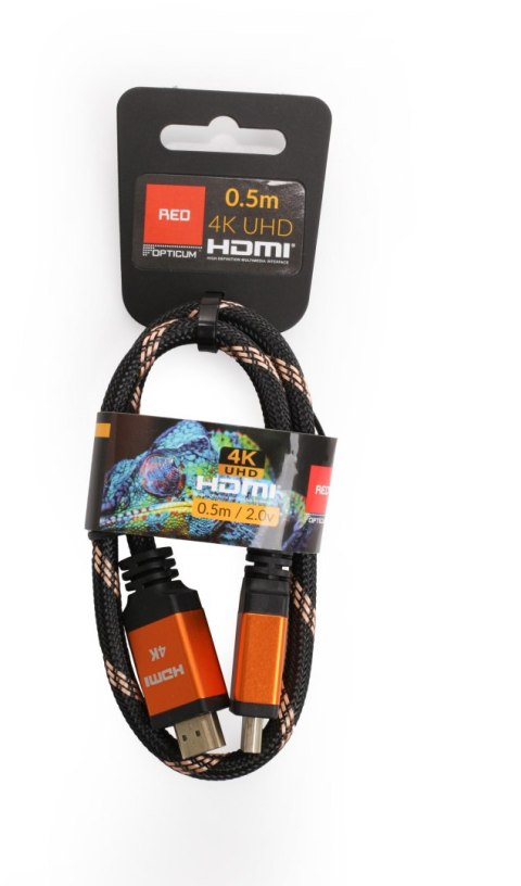 Kabel HDMI-HDMI Opticum RED 4K UHD - 0.5m (v2.0) OPTICUM Kabel HDMI-HDMI Opticum RED 4K UHD - 0.5m (v2.0) OPTICUM