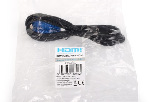 Kabel HDMI-HDMI Opticum Standard Blue 120 - 1.2m (v1.4) OPTICUM Kabel HDMI-HDMI Opticum Standard Blue 120 - 1.2m (v1.4) OPTICUM