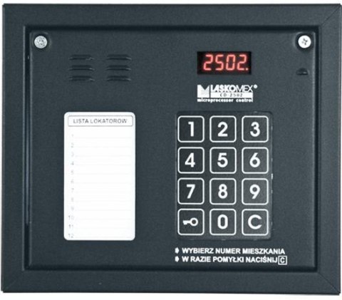 Laskomex CP-2502NR czarny Panel audio z mini listą lokatorów i z czytnikiem kluczy RFID LASKOMEX Laskomex CP-2502NR czarny Panel audio z mini listą lokatorów i z czytnikiem kluczy RFID LASKOMEX