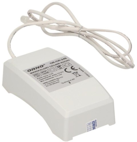 Mikrofalowy czujnik ruchu ORNO OR-CR-246 z zewnętrznym sensorem 360°, IP20 ORNO Mikrofalowy czujnik ruchu ORNO OR-CR-246 z zewnętrznym sensorem 360°, IP20 ORNO
