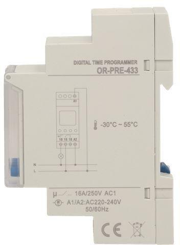 Programator elektroniczny ORNO na szynę DIN OR-PRE-433 ORNO Programator elektroniczny ORNO na szynę DIN OR-PRE-433 ORNO