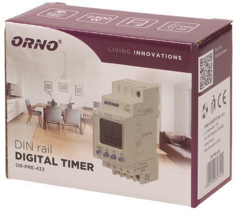 Programator elektroniczny ORNO na szynę DIN OR-PRE-433 ORNO Programator elektroniczny ORNO na szynę DIN OR-PRE-433 ORNO