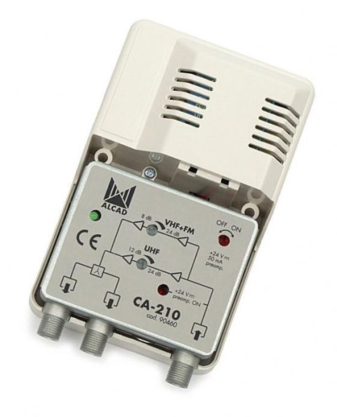 Wzmacniacz Alcad CA-210 VHF-UHF 1we/2wy wielozakresowy ALCAD Wzmacniacz Alcad CA-210 VHF-UHF 1we/2wy wielozakresowy ALCAD