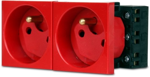 Gniazdo 2M elektryczne podwójne + blokada JAVEL Gniazdo 2M elektryczne podwójne + blokada JAVEL