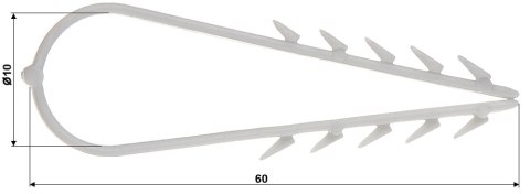 MUROWY TRZYMAK KABLA OKRĄGŁEGO FI 6 DO 10mm 50szt. INNY-D MUROWY TRZYMAK KABLA OKRĄGŁEGO FI 6 DO 10mm 50szt. INNY-D