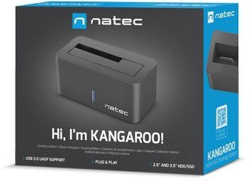 Stacja dokująca Natec Kangaroo SATA 2.5/3,5cala USB 3.0 + zasilacz NATEC Stacja dokująca Natec Kangaroo SATA 2.5/3,5cala USB 3.0 + zasilacz NATEC