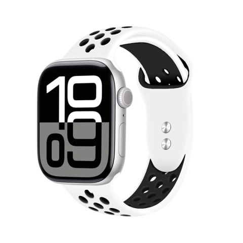 Crong Duo Sport - Pasek do Apple Watch 38/40/41/42 mm (biały/czarny) Crong Duo Sport - Pasek do Apple Watch 38/40/41/42 mm (biały/czarny)