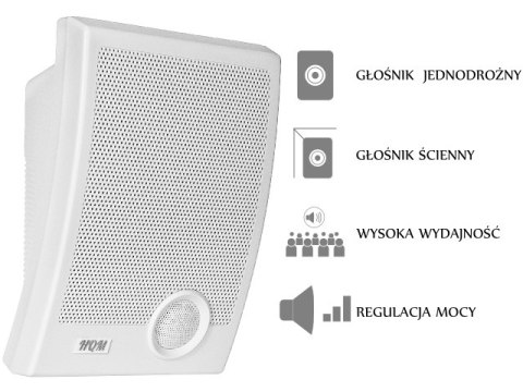 GŁOŚNIK ŚCIENNY HQM-N10165 10W 100V BIAŁY HQM GŁOŚNIK ŚCIENNY HQM-N10165 10W 100V BIAŁY HQM