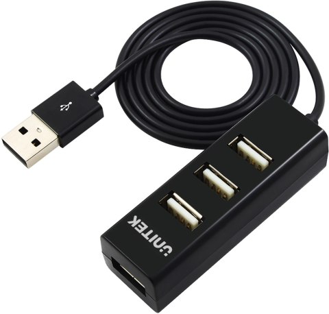 Unitek Y-2140 hub 4x USB 2.0 mini - czarny UNITEK Unitek Y-2140 hub 4x USB 2.0 mini - czarny UNITEK