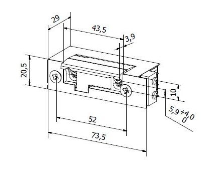 Elektrozaczep BIRA symetryczny ES1-001-KZ 12V AC/DC z kontrolą zamknięcia BIRA Elektrozaczep BIRA symetryczny ES1-001-KZ 12V AC/DC z kontrolą zamknięcia BIRA