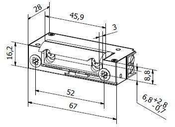Elektrozaczep HARTTE XS12R seria XS 12V DC rewersyjny BIRA Elektrozaczep HARTTE XS12R seria XS 12V DC rewersyjny BIRA
