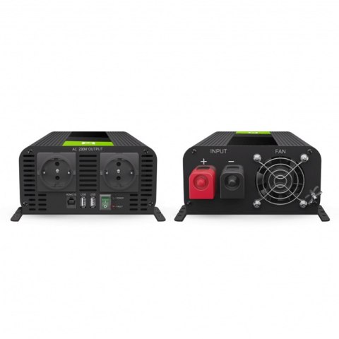 Green Cell - Przetwornica napięcia Inwerter PRO 12V na 230V 1000W/2000W Czysta sinusoida Green Cell - Przetwornica napięcia Inwerter PRO 12V na 230V 1000W/2000W Czysta sinusoida
