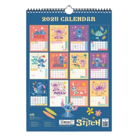 Disney Stitch - Kalendarz ścienny A3 2025 rok (30 x 42 cm) Disney Stitch - Kalendarz ścienny A3 2025 rok (30 x 42 cm)