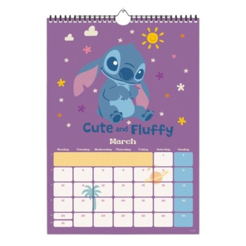 Disney Stitch - Kalendarz ścienny A3 2025 rok (30 x 42 cm) Disney Stitch - Kalendarz ścienny A3 2025 rok (30 x 42 cm)