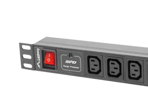 LISTWA ZASILAJĄCA RACK PDU 1U 10A 10X IEC C13 2M CZARNA C14 Lanberg LANBERG LISTWA ZASILAJĄCA RACK PDU 1U 10A 10X IEC C13 2M CZARNA C14 Lanberg LANBERG