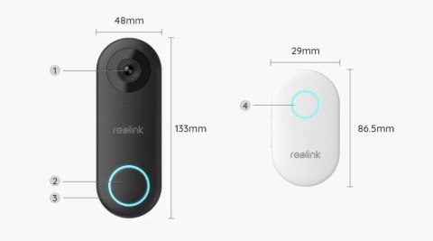 Reolink bezprzewodowy wideo dzwonek Wi-Fi 5MPx REOLINK