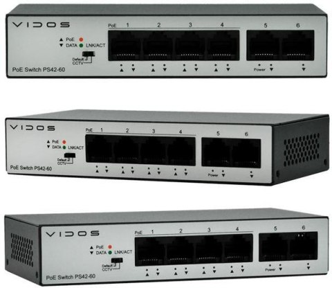 Switch PoE 4 portowy VIDOS ONE PS 42/60 VIDOS Switch PoE 4 portowy VIDOS ONE PS 42/60 VIDOS