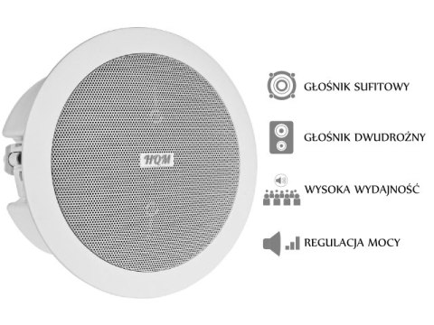 GŁOŚNIK SUFITOWY PA HQM-SOZ1024 10W 100V BIAŁY HQM GŁOŚNIK SUFITOWY PA HQM-SOZ1024 10W 100V BIAŁY HQM