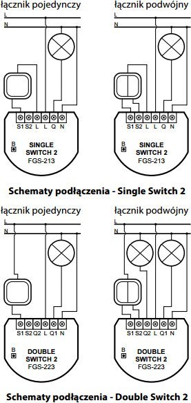 Moduł przekaźnikowy Double Switch 2 FIBARO FGS-223 FIBARO Moduł przekaźnikowy Double Switch 2 FIBARO FGS-223 FIBARO
