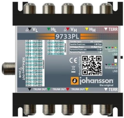 Multiswitch Unicable II Johansson 9733PL ver.2 - 5/1 dCSS/dSCR JOHANSSON Multiswitch Unicable II Johansson 9733PL ver.2 - 5/1 dCSS/dSCR JOHANSSON