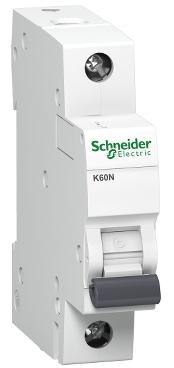 Wyłącznik nadprądowy 1P B 25A 6kA AC K60N A9K01125, Schneider SCHNEIDER Wyłącznik nadprądowy 1P B 25A 6kA AC K60N A9K01125, Schneider SCHNEIDER