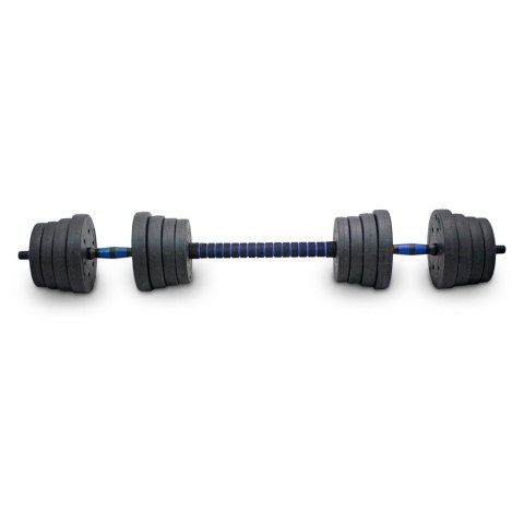 Zestaw hantli ciężarków 2w1 30kg ze sztangą Zestaw hantli ciężarków 2w1 30kg ze sztangą