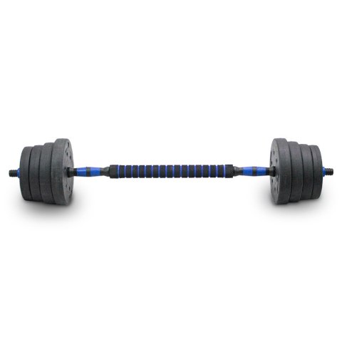 Zestaw hantli ciężarków 2w1 30kg ze sztangą Zestaw hantli ciężarków 2w1 30kg ze sztangą