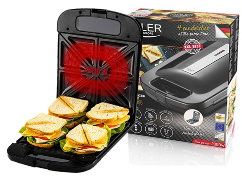 DUŻY OPIEKACZ DO KANAPEK 8 szt XXL, TOSTER - ADLER, Sandwich Elektryczny