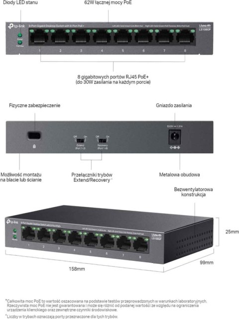 SWITCH TP-LINK LS108GP TP-LINK SWITCH TP-LINK LS108GP TP-LINK