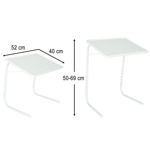 Stolik boczny pod laptopa składany 52 x 40 cm biały Stolik boczny pod laptopa składany 52 x 40 cm biały