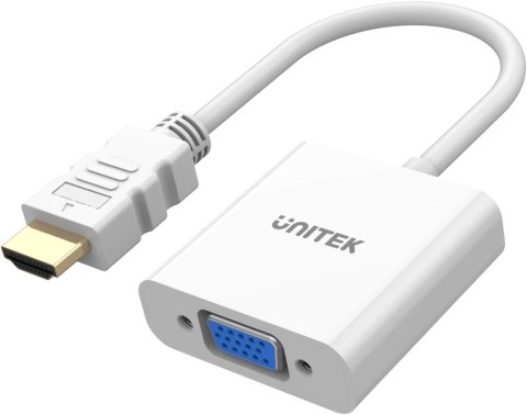 Unitek Adapter HDMI na VGA, FullHD 60Hz, biały UNITEK Unitek Adapter HDMI na VGA, FullHD 60Hz, biały UNITEK
