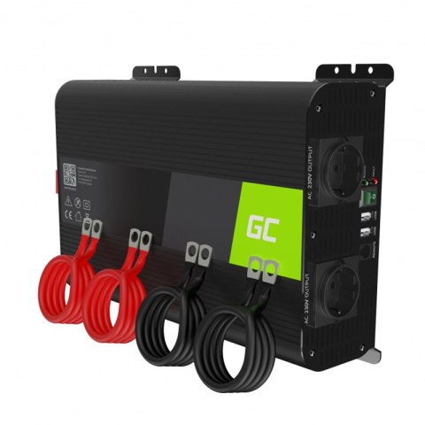 Green Cell - Przetwornica napięcia Inwerter PRO 12V na 230V 2000W/4000W Czysta sinusoida Green Cell - Przetwornica napięcia Inwerter PRO 12V na 230V 2000W/4000W Czysta sinusoida