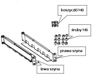 ZESTAW SZYN MONTAŻOWYCH DO SZAF 19" PowerWalker DLA UPS VFI POWERWALKER ZESTAW SZYN MONTAŻOWYCH DO SZAF 19" PowerWalker DLA UPS VFI POWERWALKER