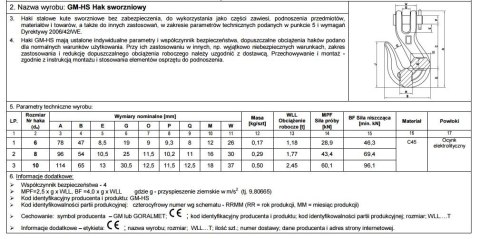 HAK SWORZNIOWY OCYNKOWANY 1/4' 1.18T 6MM HAK SWORZNIOWY OCYNKOWANY 1/4' 1.18T 6MM