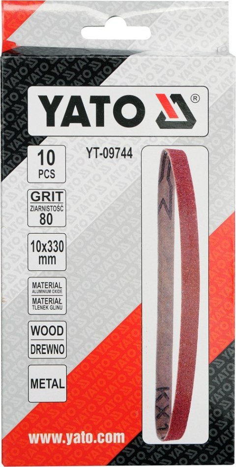 TAŚMA ŚCIERNA BEZKOŃCOWA 10SZT P80 10*330MM TAŚMA ŚCIERNA BEZKOŃCOWA 10SZT P80 10*330MM
