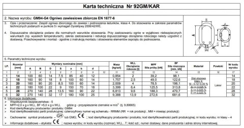 OGNIWO ZBIORCZE 14 GM94 G4 WLL2T OGNIWO ZBIORCZE 14 GM94 G4 WLL2T