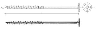 WKRĘT DO DREWNA Z KOŁNIERZEM NA TORX OCYNKOWANY 6*160MM T30