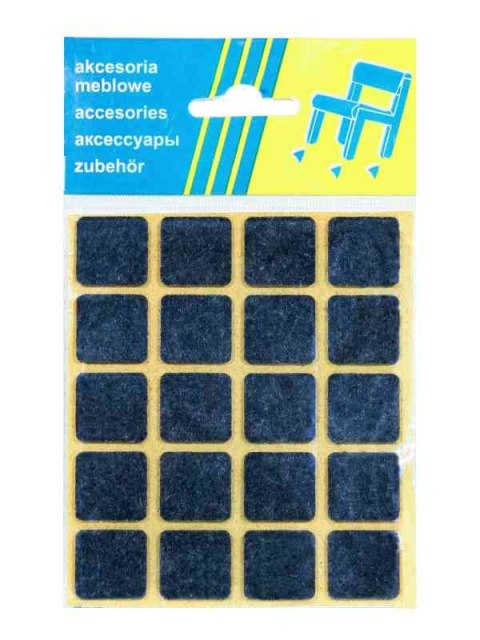 PODKŁADKA FILCOWA BLISTER BRĄZOWA 20*20MM - 20SZT PODKŁADKA FILCOWA BLISTER BRĄZOWA 20*20MM - 20SZT